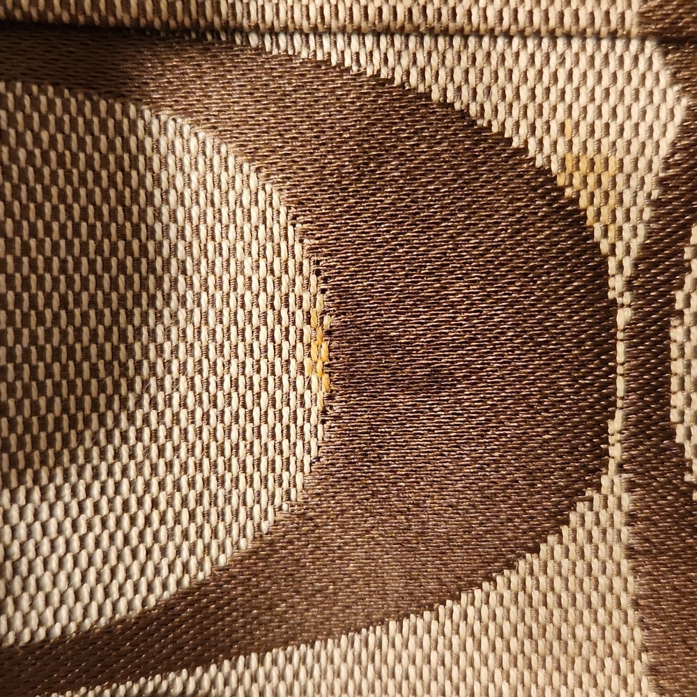 Coach Signature Tote with brown leather and silver chain links. - Picture 9 of 9